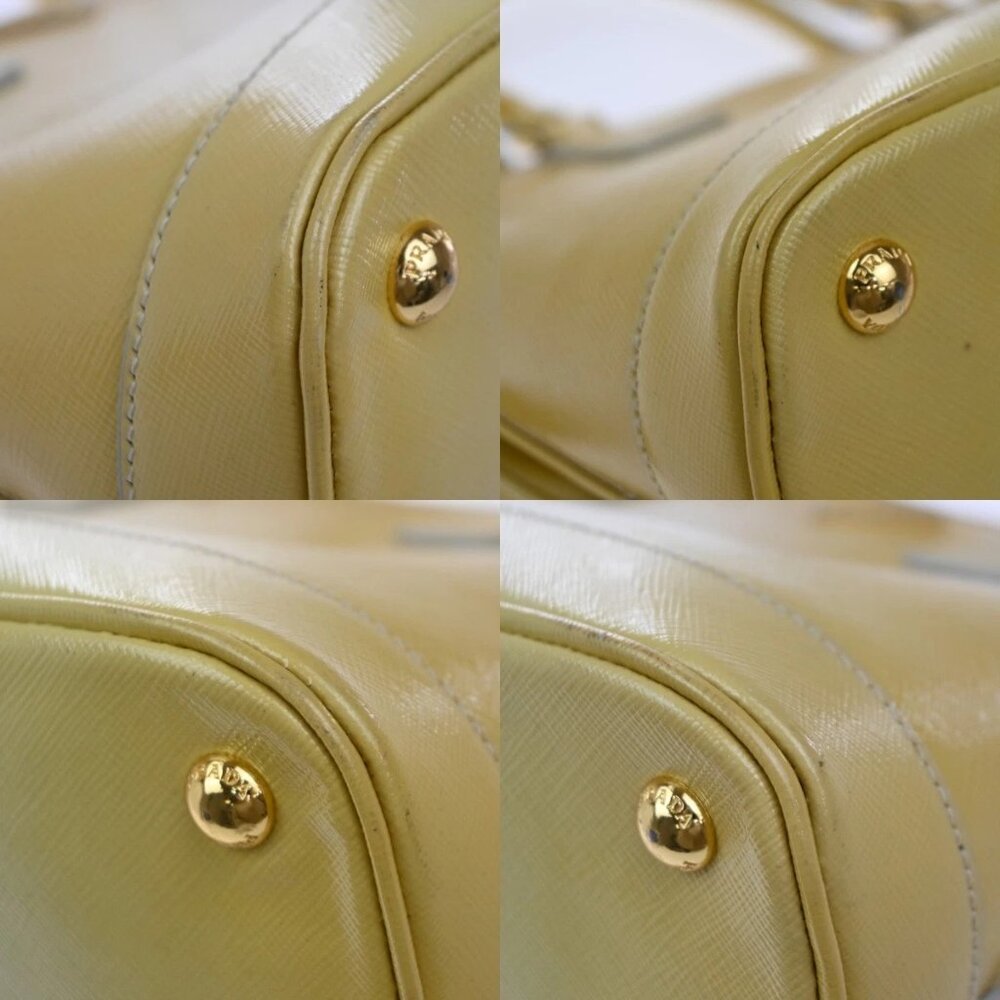 PRADA MILANO 2Way Shoulder Hand Bag Promenade Saffiano Leather Yellow 76EG323 - Picture 13 of 16